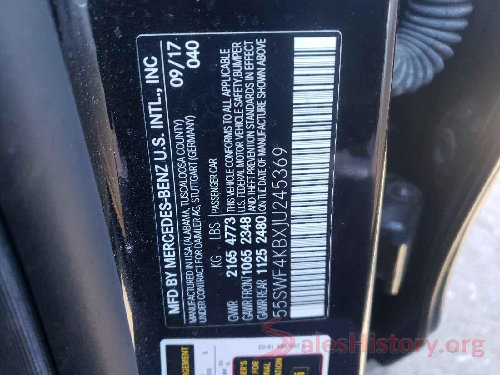 55SWF4KBXJU245369 2018 MERCEDES-BENZ C CLASS