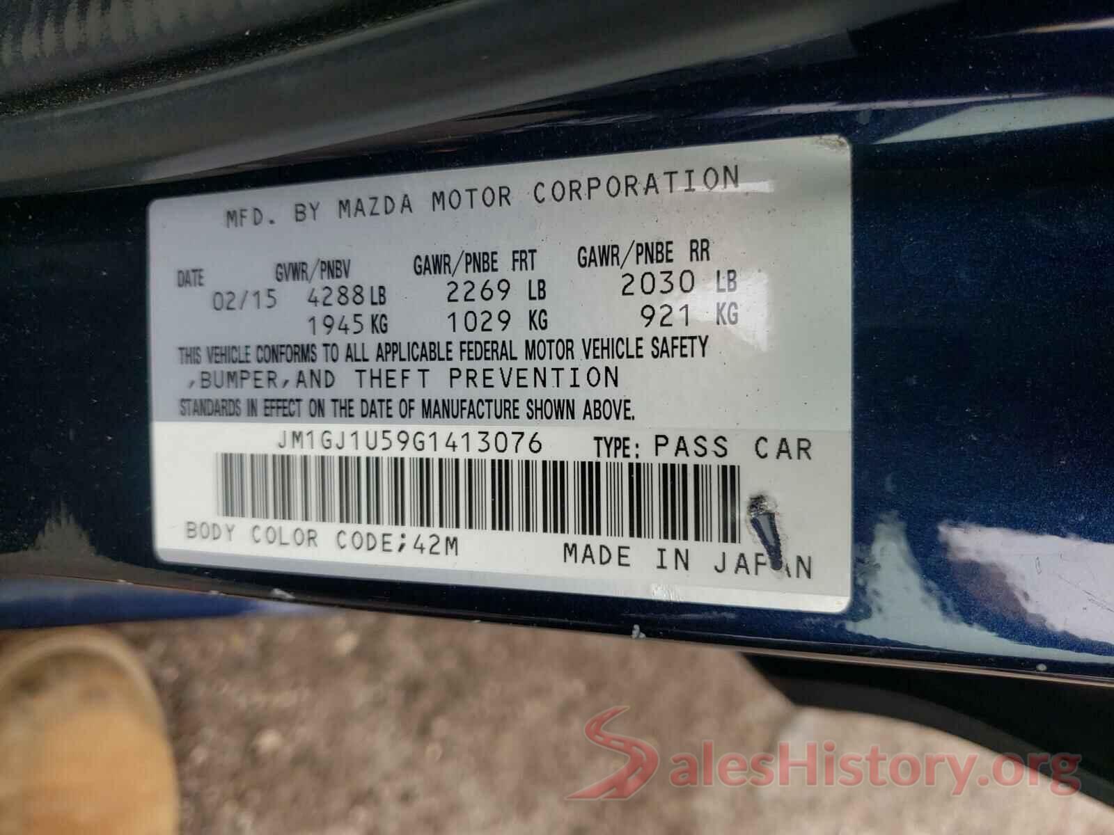 JM1GJ1U59G1413076 2016 MAZDA 6