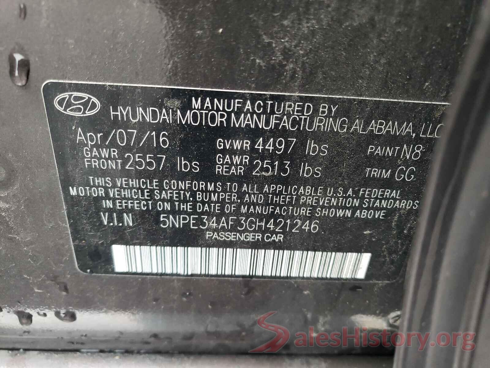 5NPE34AF3GH421246 2016 HYUNDAI SONATA