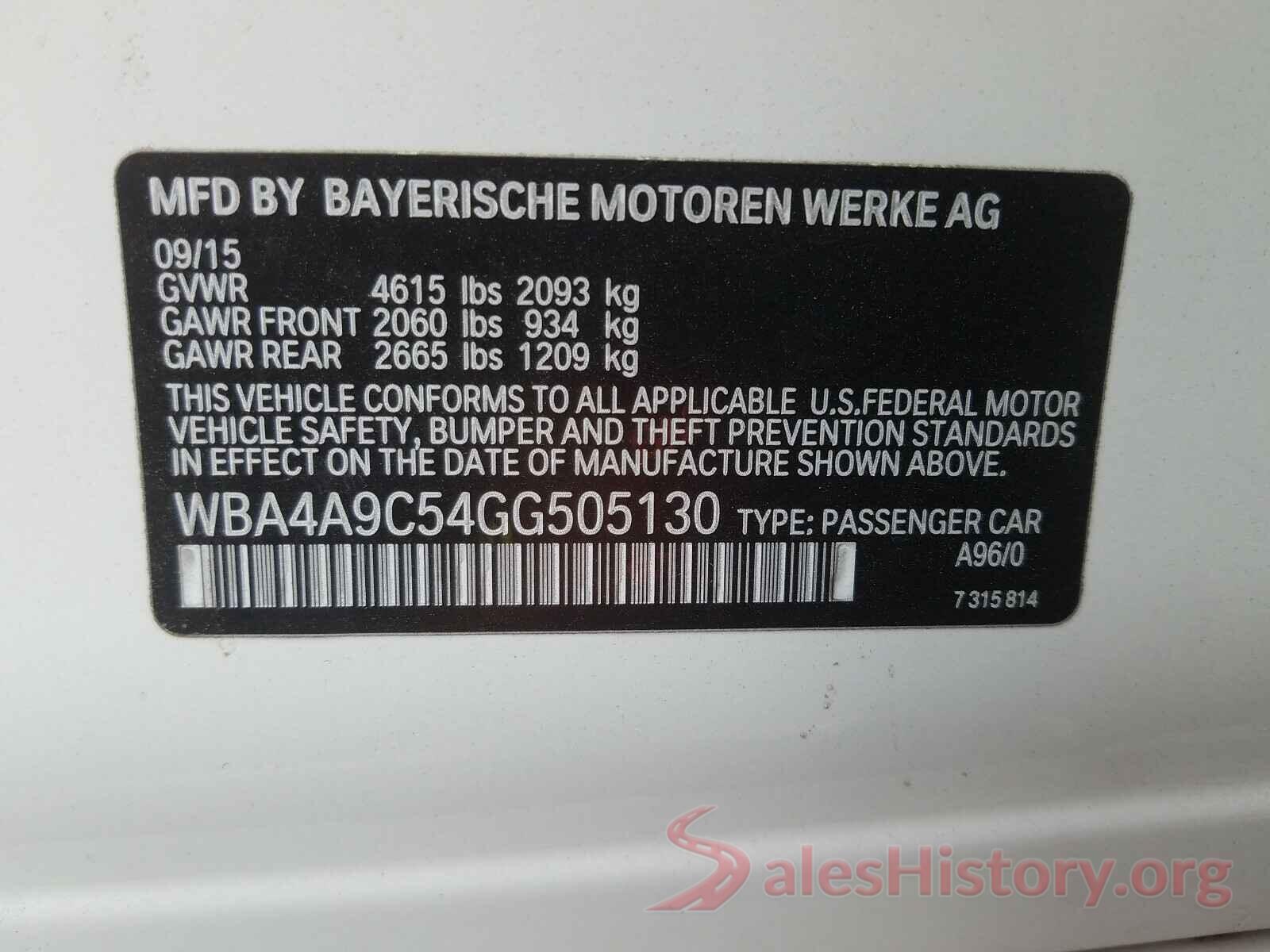 WBA4A9C54GG505130 2016 BMW 4 SERIES