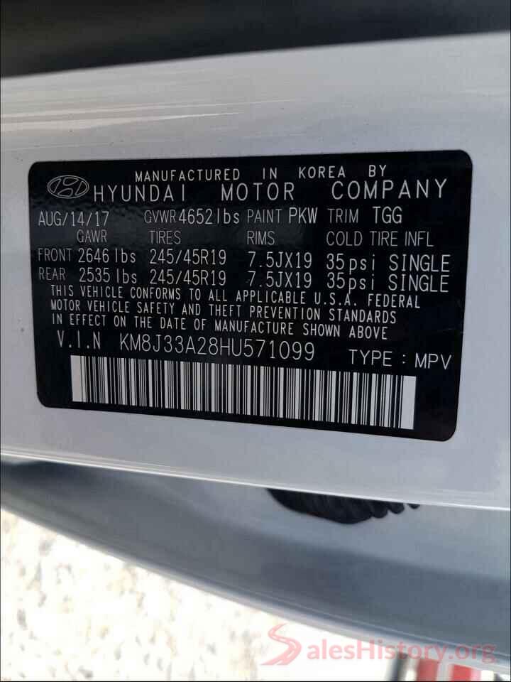 KM8J33A28HU571099 2017 HYUNDAI TUCSON