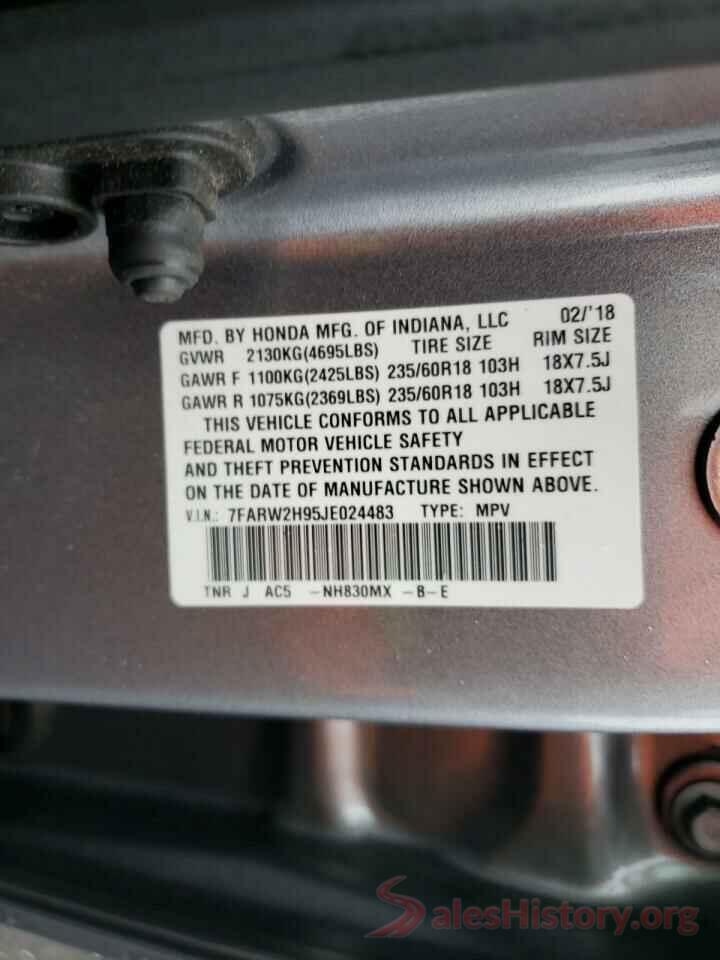 7FARW2H95JE024483 2018 HONDA CRV