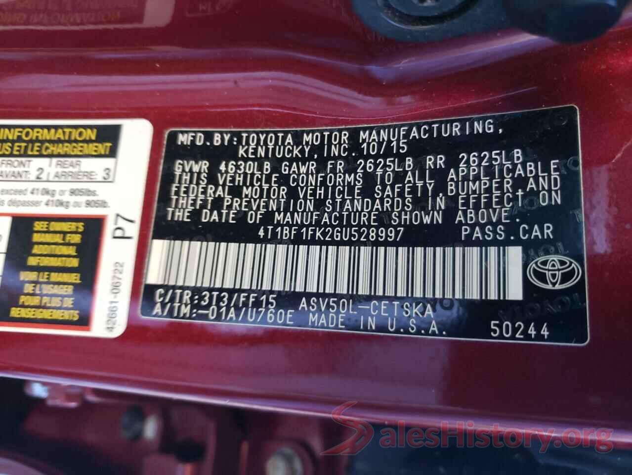 4T1BF1FK2GU528997 2016 TOYOTA CAMRY