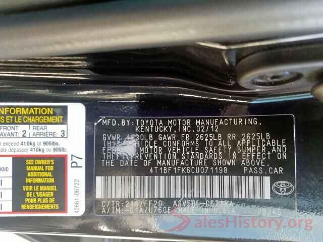 4T1BF1FK6CU071198 2012 TOYOTA CAMRY BASE