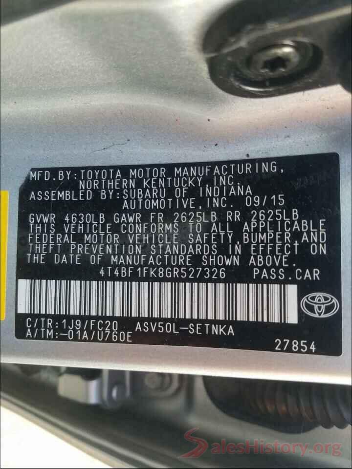 4T4BF1FK8GR527326 2016 TOYOTA CAMRY