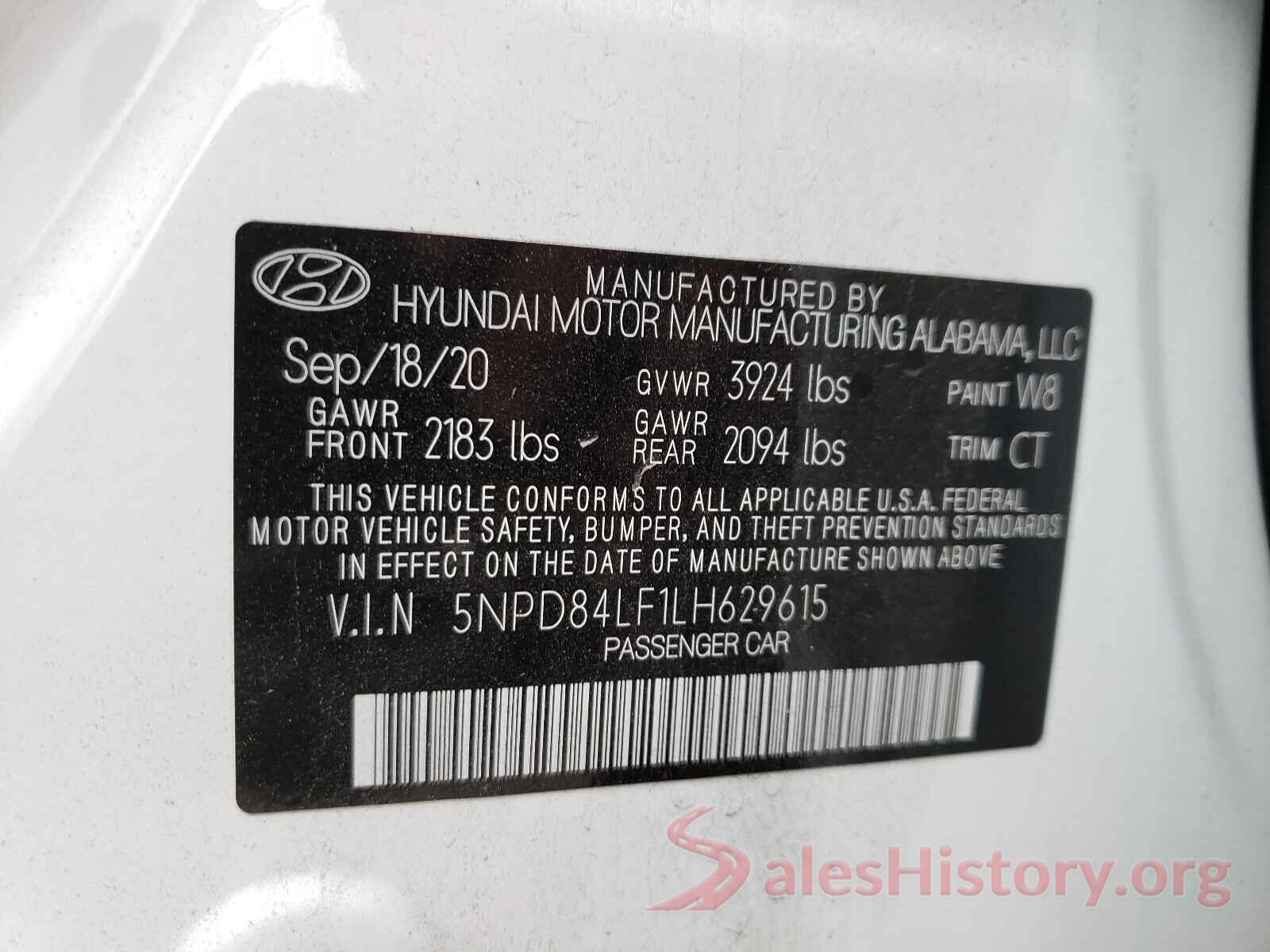 5NPD84LF1LH629615 2020 HYUNDAI ELANTRA