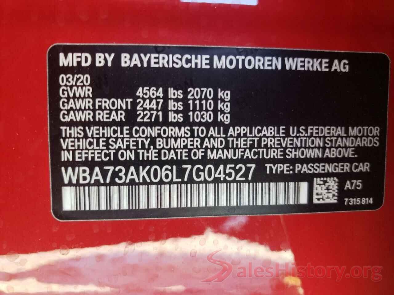 WBA73AK06L7G04527 2020 BMW 2 SERIES