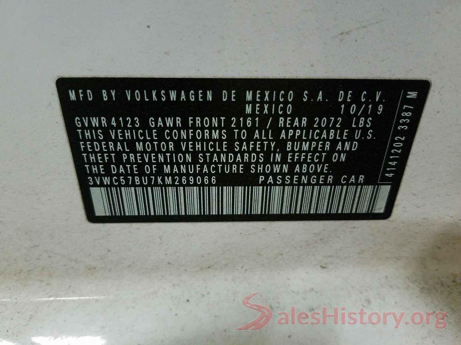 3VWC57BU7KM269066 2019 VOLKSWAGEN JETTA