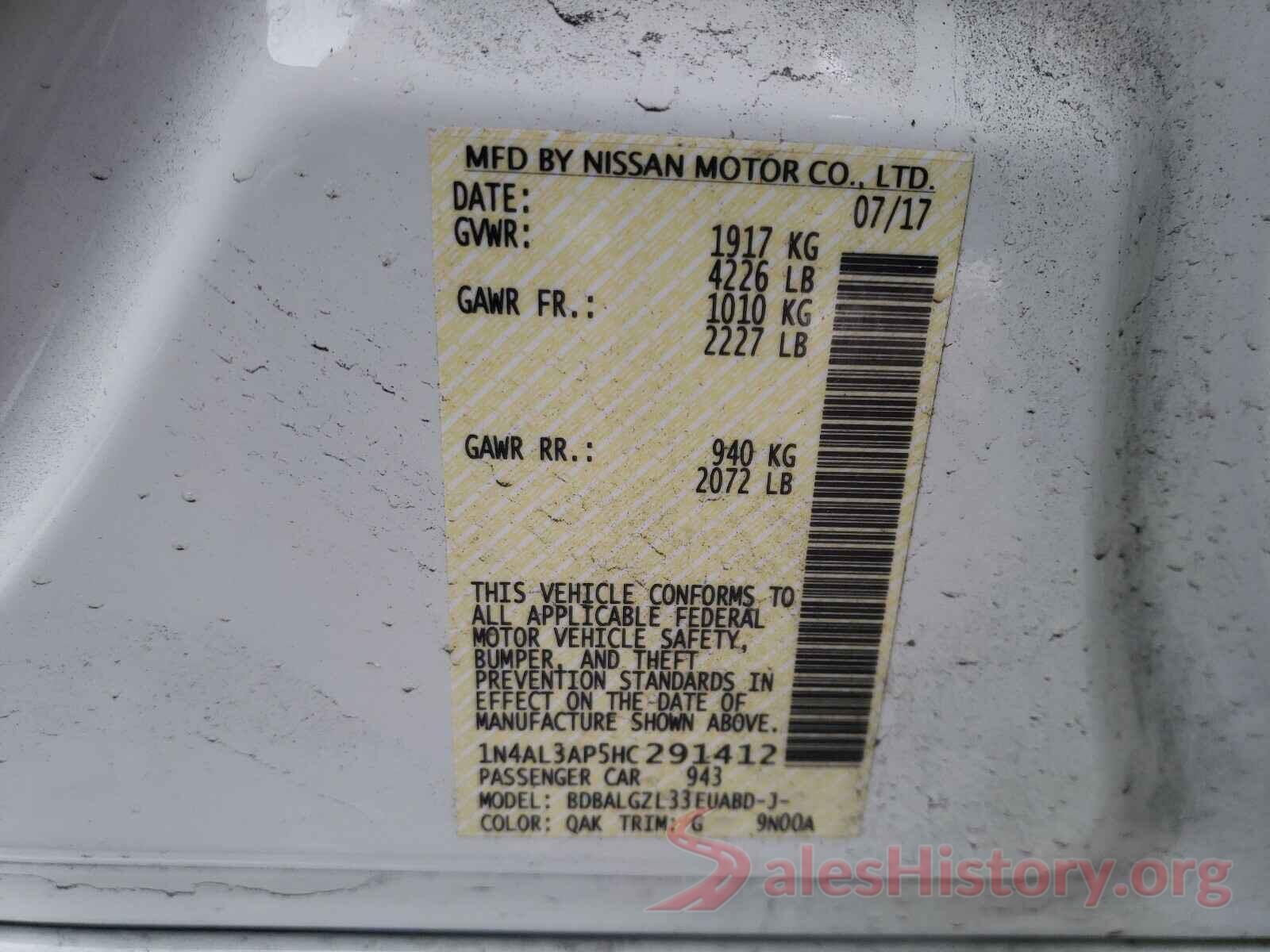 1N4AL3AP5HC291412 2017 NISSAN ALTIMA