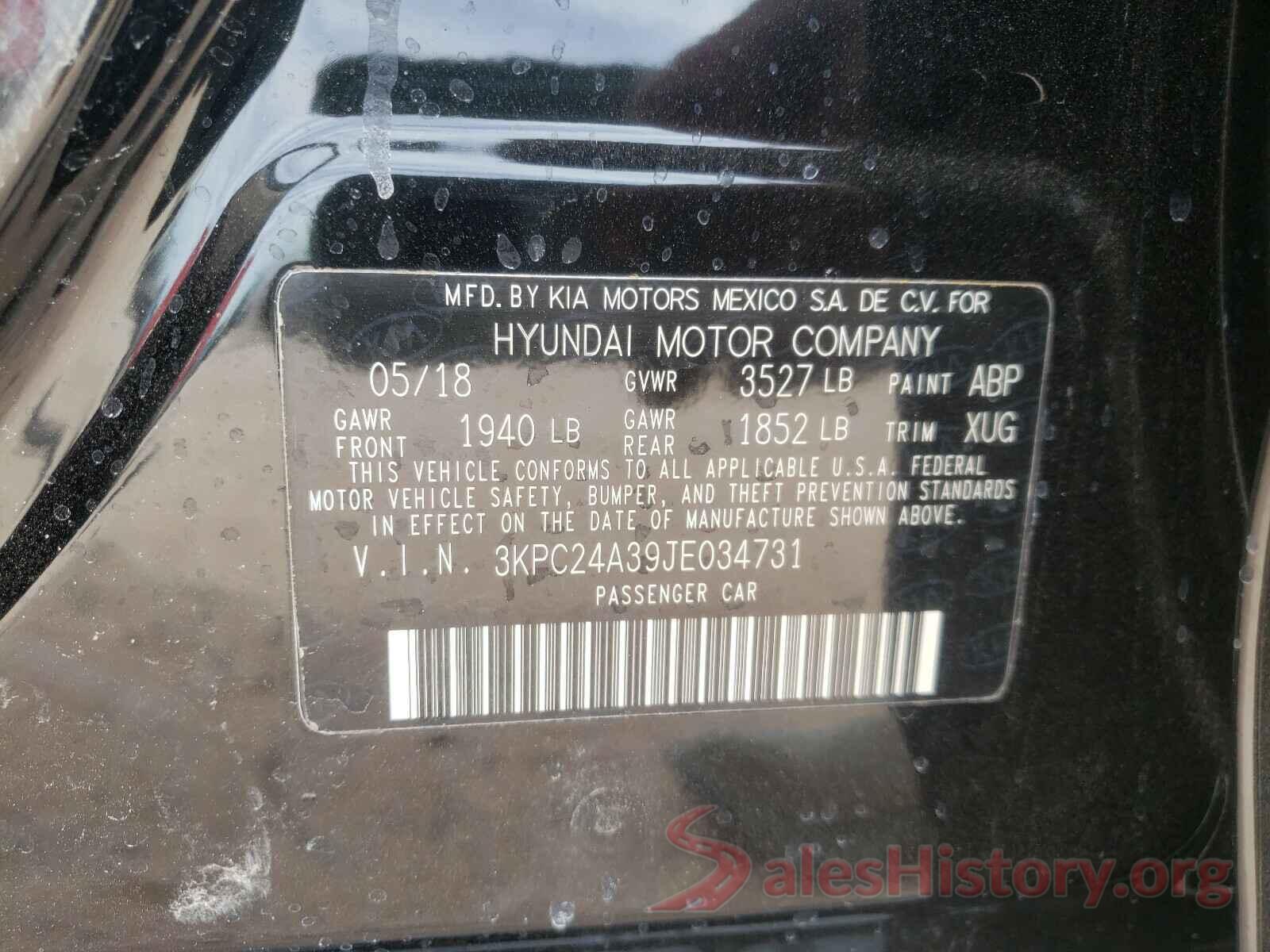 3KPC24A39JE034731 2018 HYUNDAI ACCENT