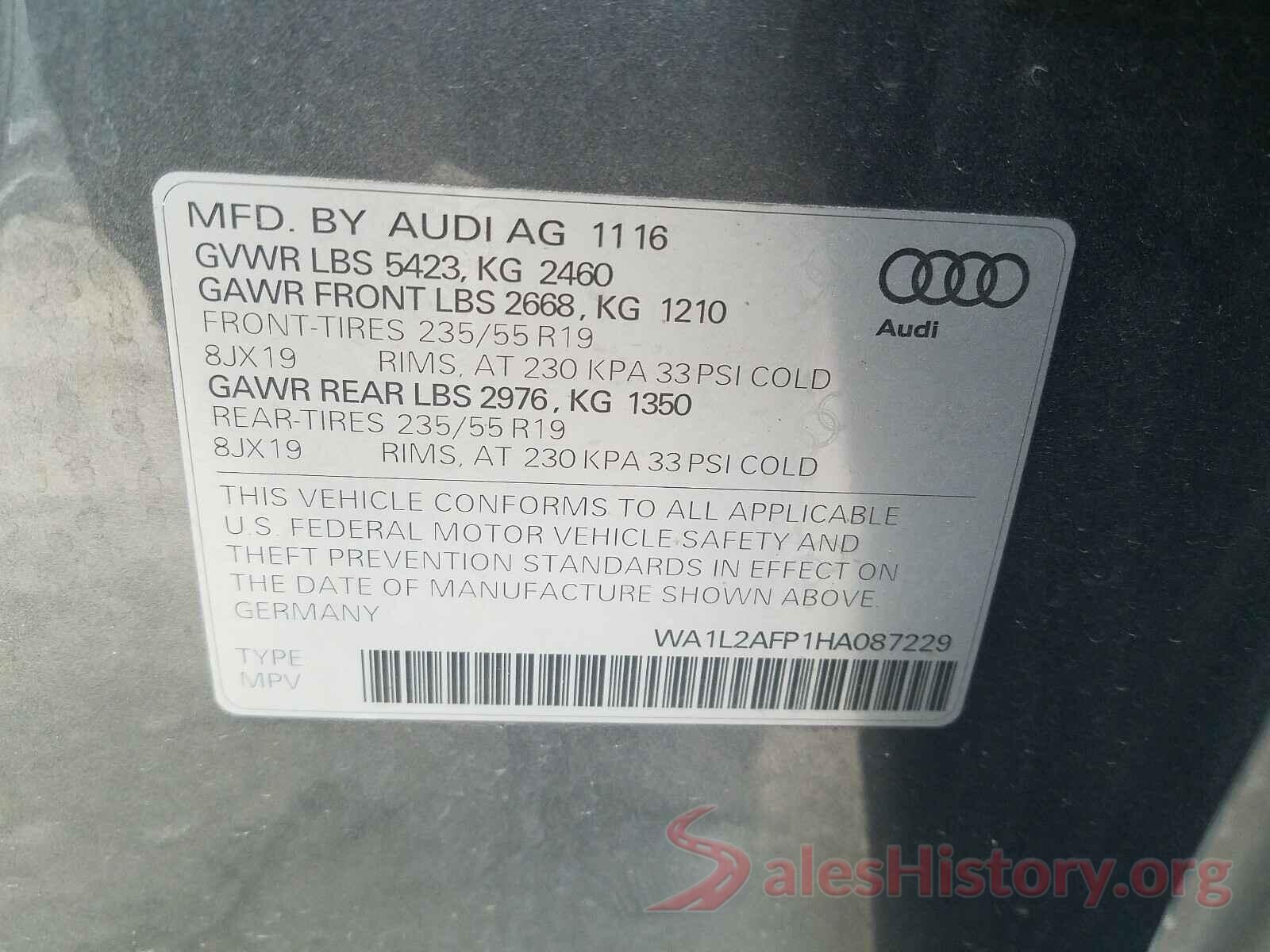 WA1L2AFP1HA087229 2017 AUDI Q5