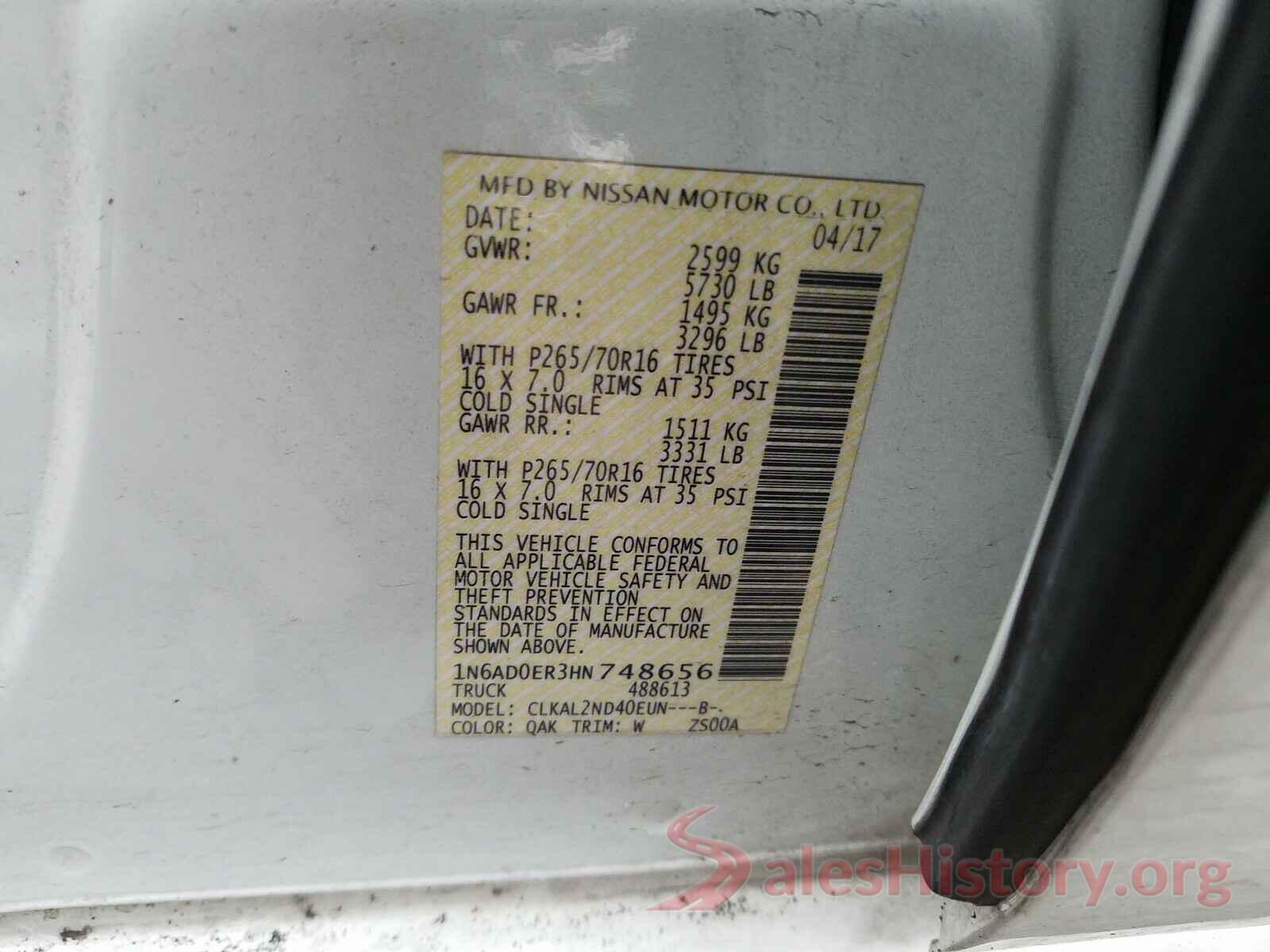 1N6AD0ER3HN748656 2017 NISSAN FRONTIER