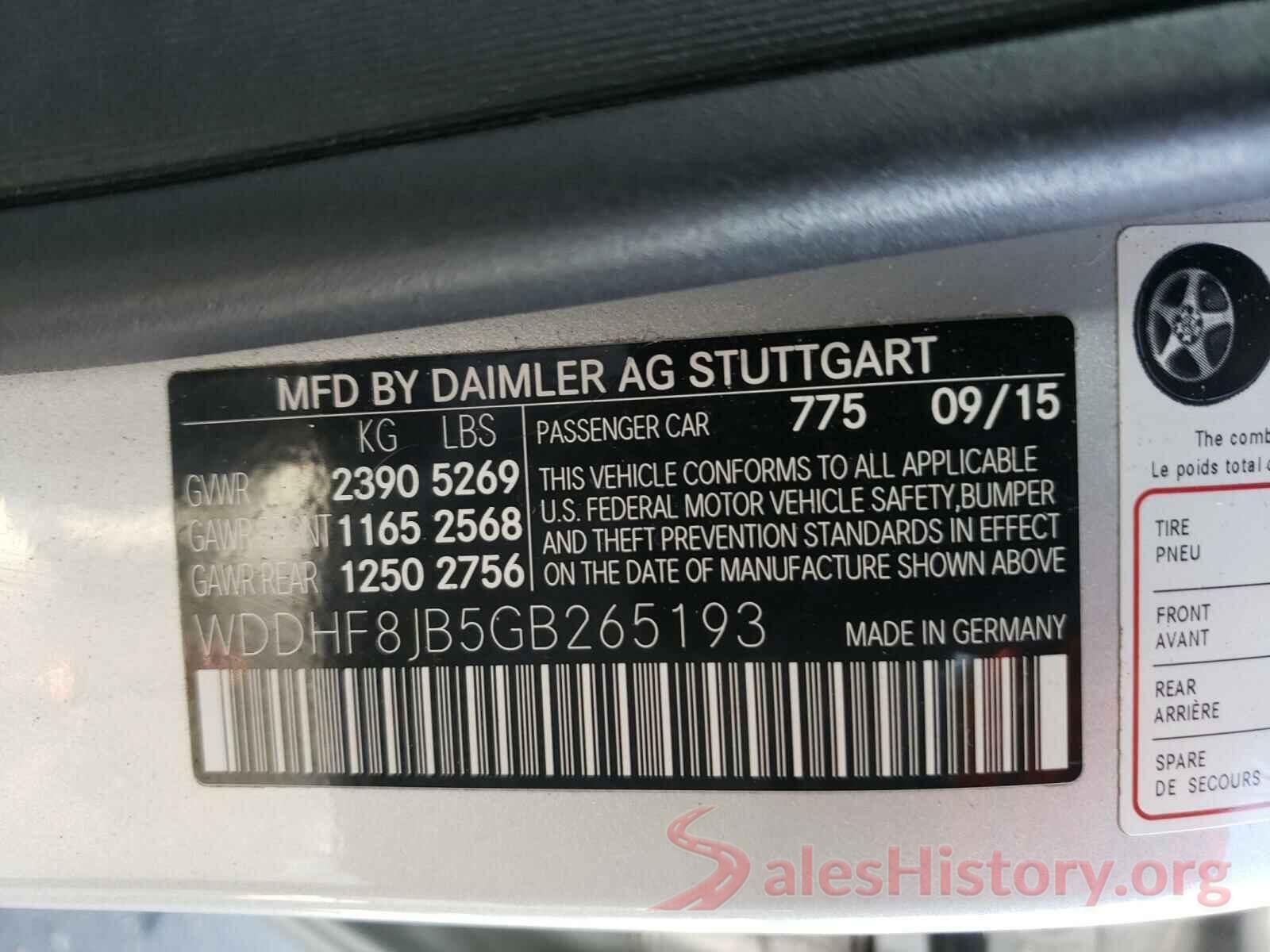 WDDHF8JB5GB265193 2016 MERCEDES-BENZ E CLASS