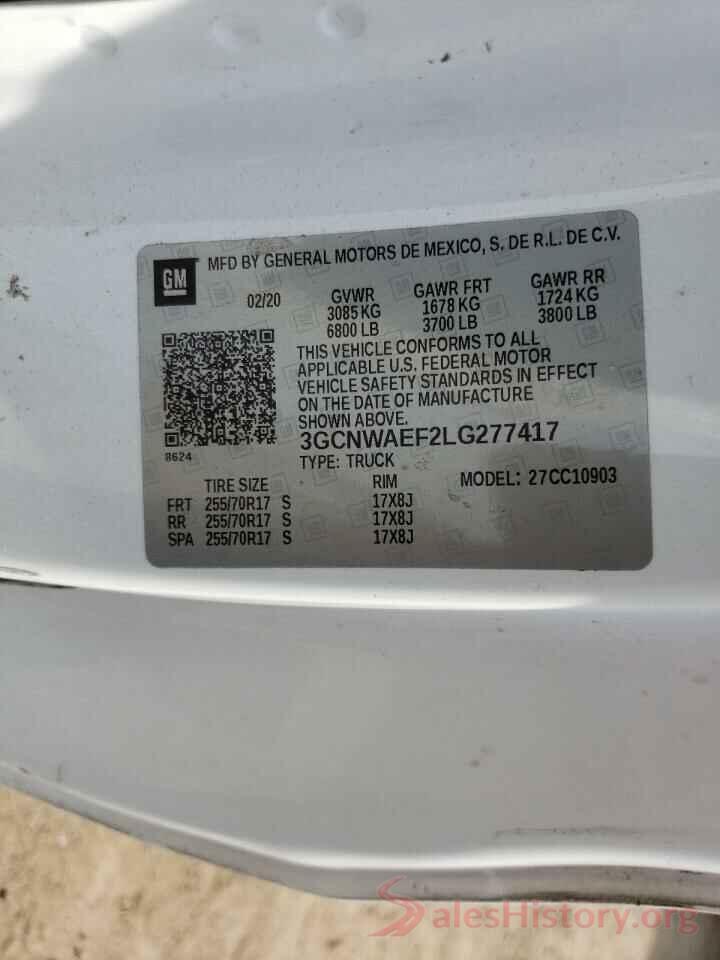 3GCNWAEF2LG277417 2020 CHEVROLET SILVERADO