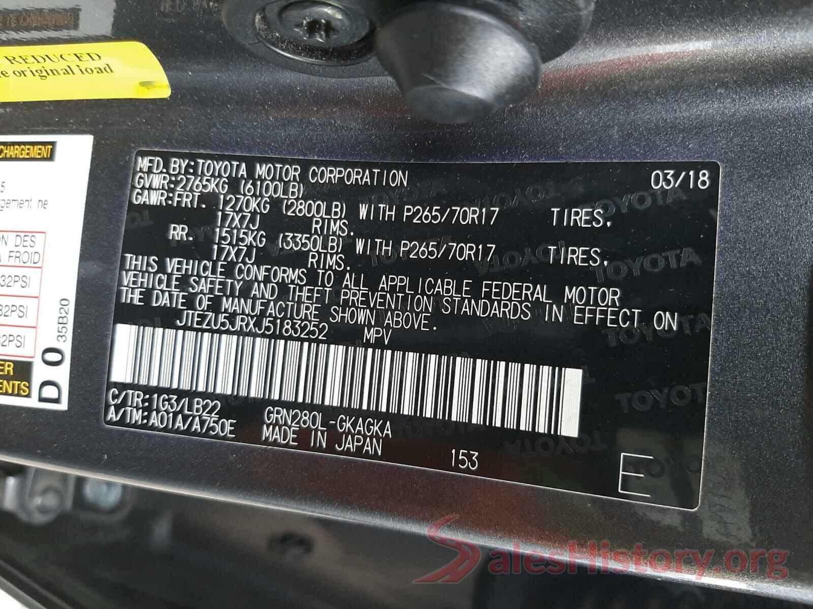 JTEZU5JRXJ5183252 2018 TOYOTA 4RUNNER