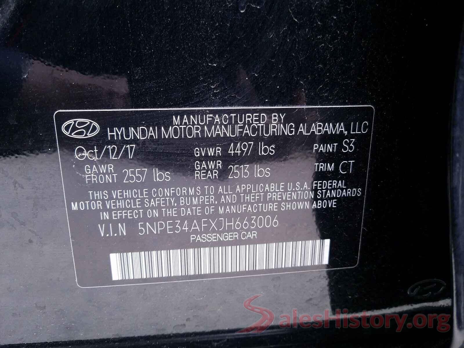 5NPE34AFXJH663006 2018 HYUNDAI SONATA