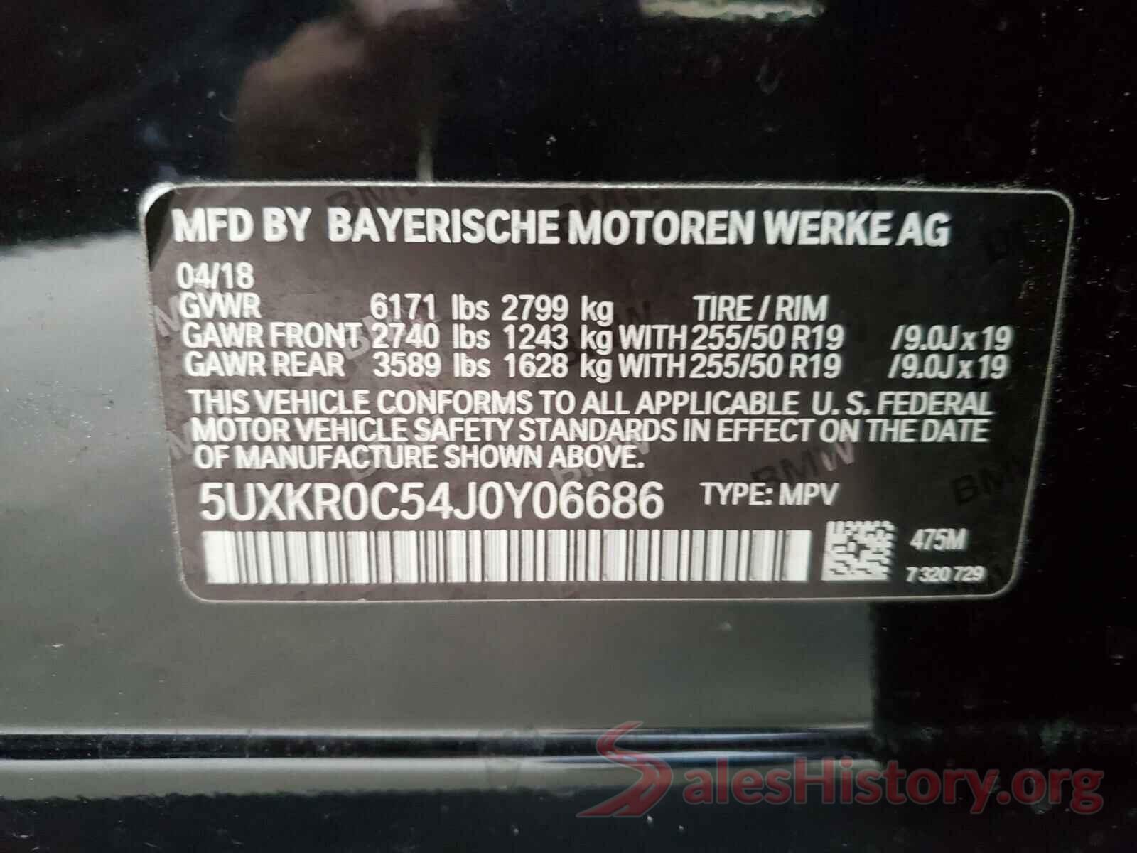 5UXKR0C54J0Y06686 2018 BMW X5