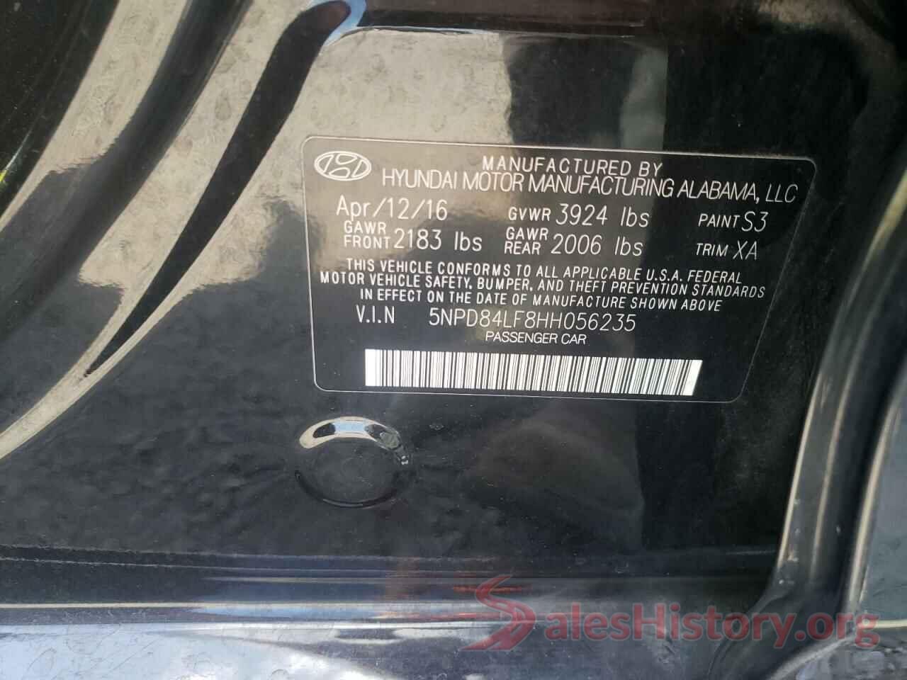 5NPD84LF8HH056235 2017 HYUNDAI ELANTRA