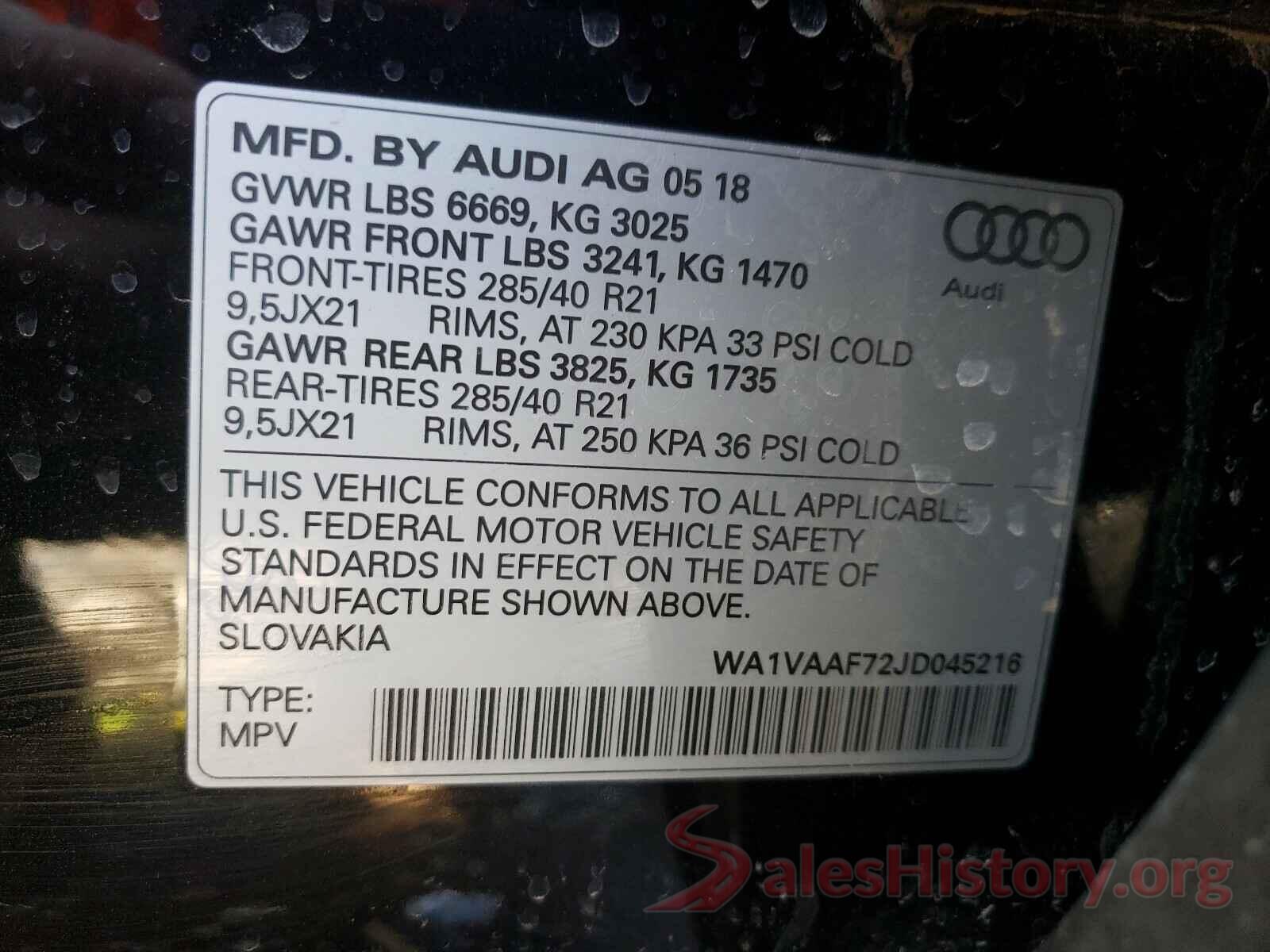 WA1VAAF72JD045216 2018 AUDI Q7