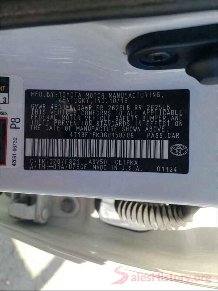 4T1BF1FK3GU158708 2016 TOYOTA CAMRY