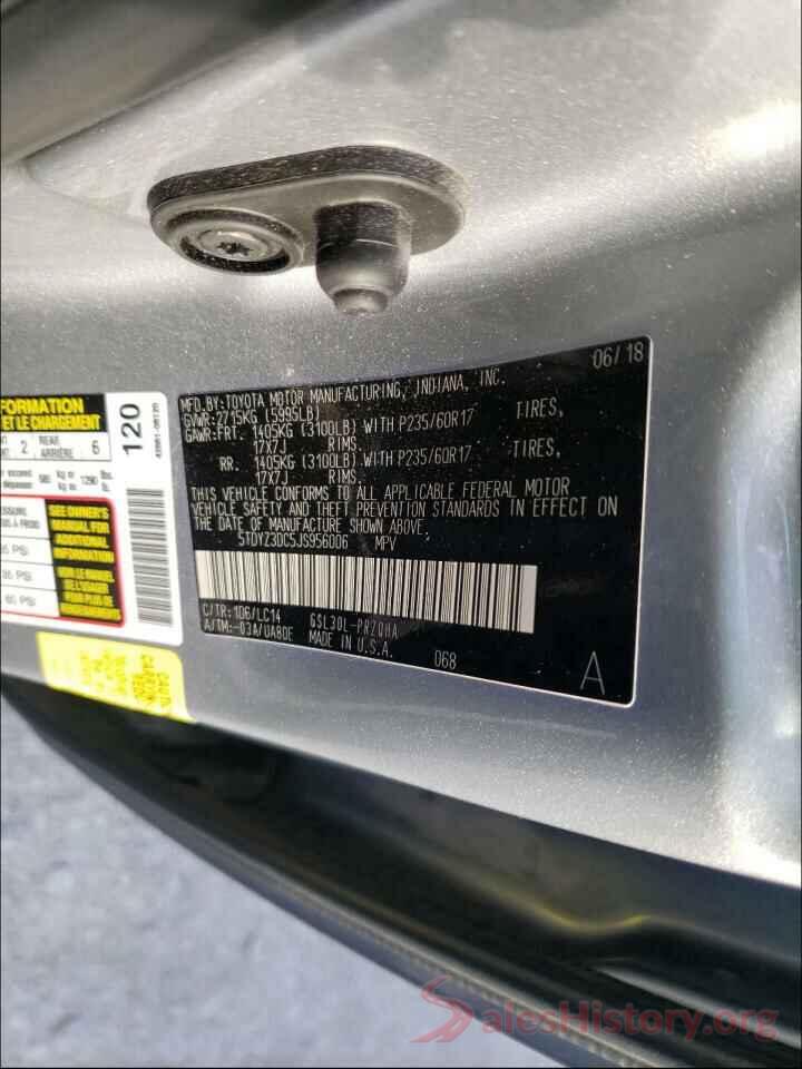 5TDYZ3DC5JS956006 2018 TOYOTA SIENNA