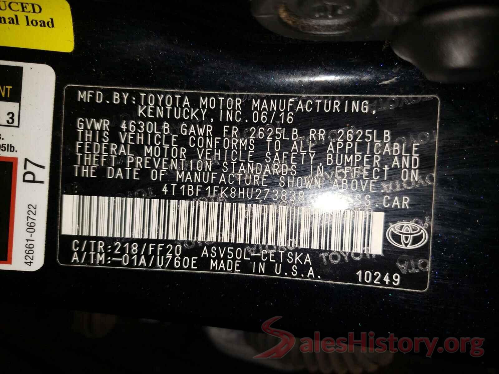 4T1BF1FK8HU273838 2017 TOYOTA CAMRY