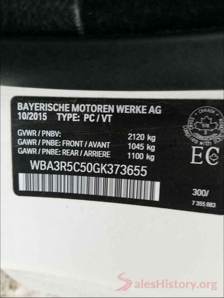 WBA3R5C50GK373655 2016 BMW 4 SERIES