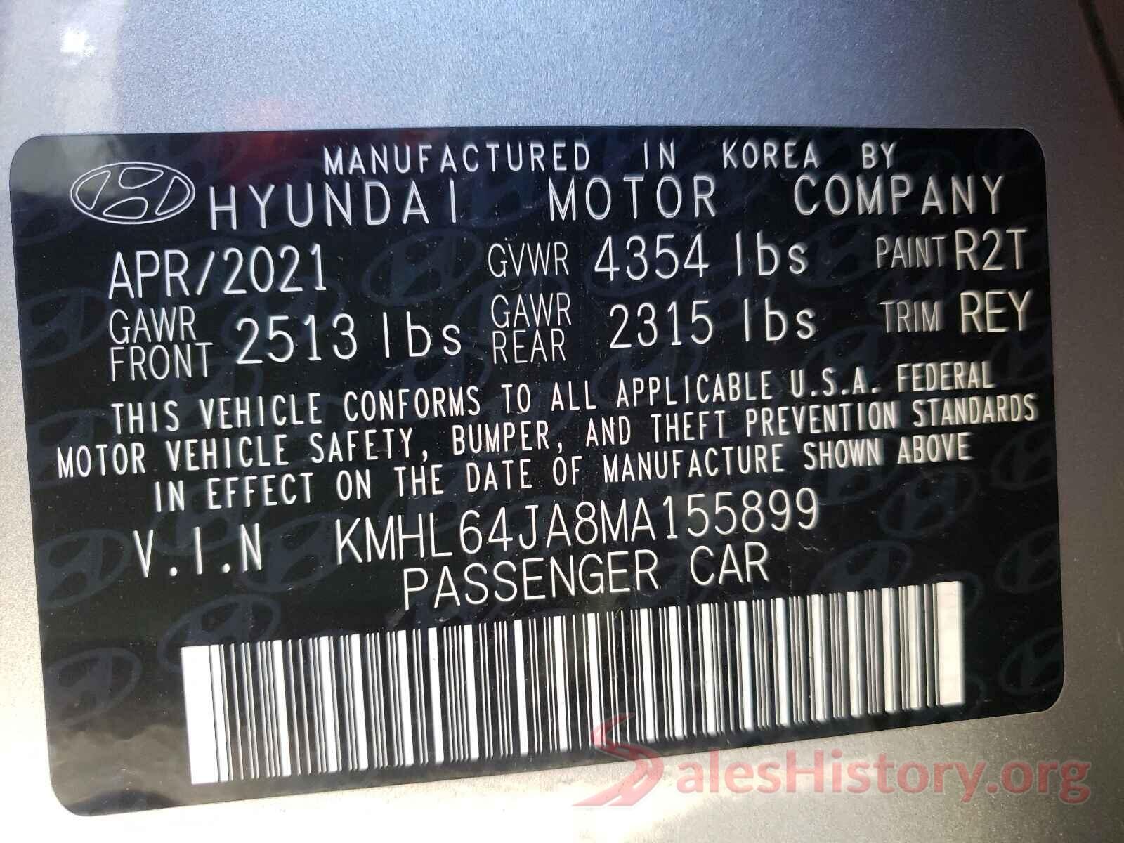 KMHL64JA8MA155899 2021 HYUNDAI SONATA