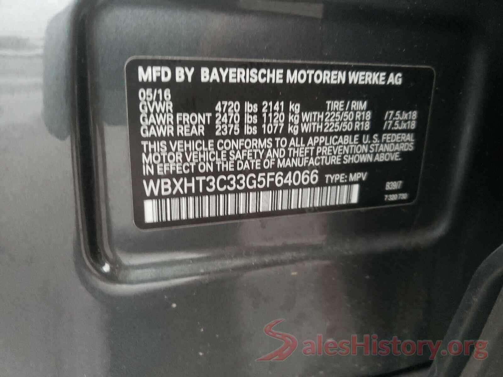 WBXHT3C33G5F64066 2016 BMW X1