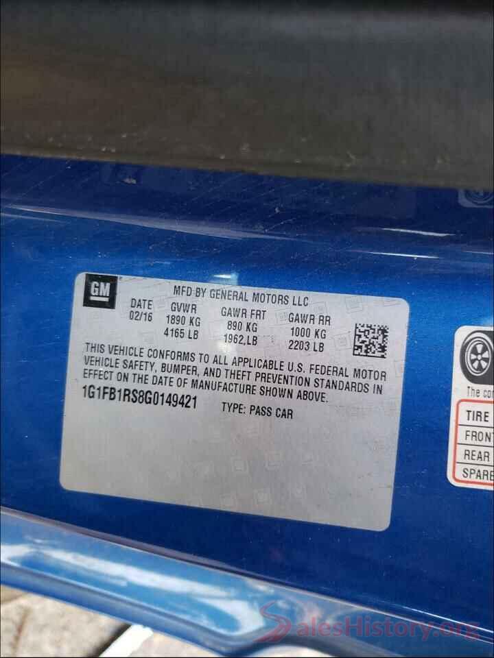 1G1FB1RS8G0149421 2016 CHEVROLET CAMARO