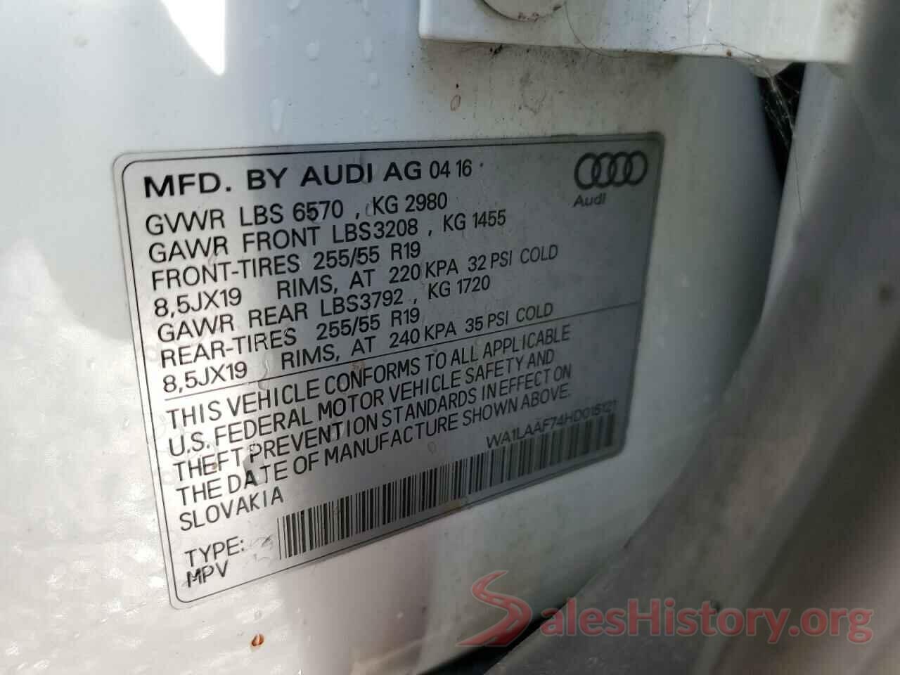 WA1LAAF74HD015121 2017 AUDI Q7