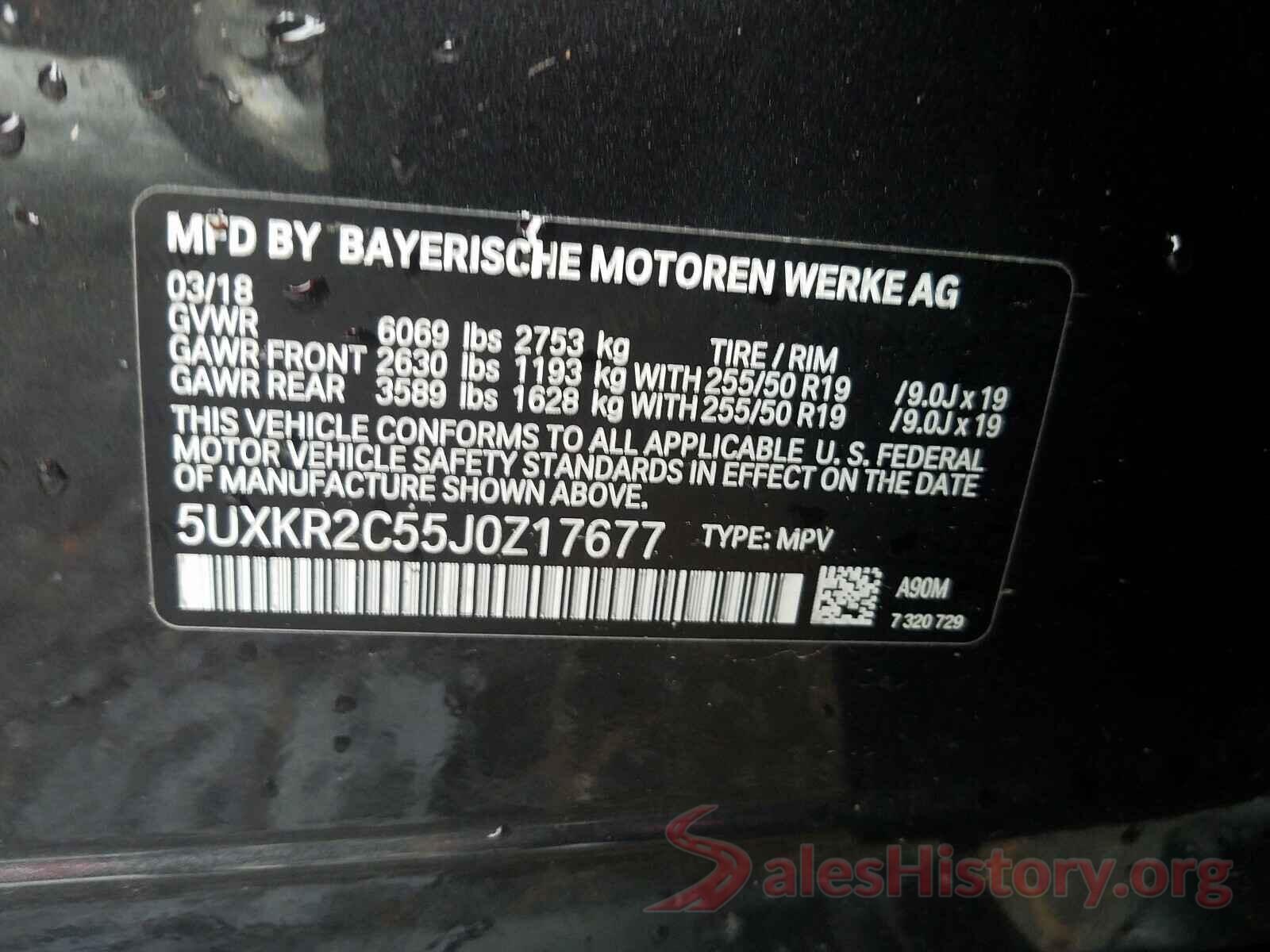 5UXKR2C55J0Z17677 2018 BMW X5