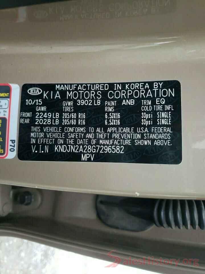 KNDJN2A28G7296582 2016 KIA SOUL