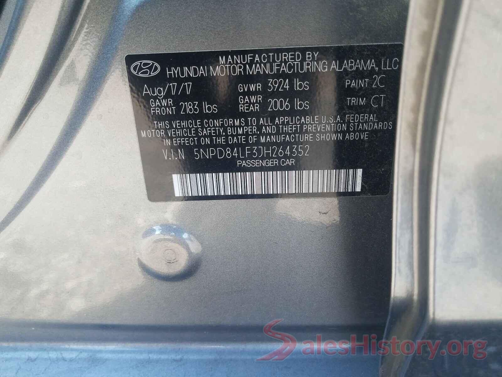 5NPD84LF3JH264352 2018 HYUNDAI ELANTRA