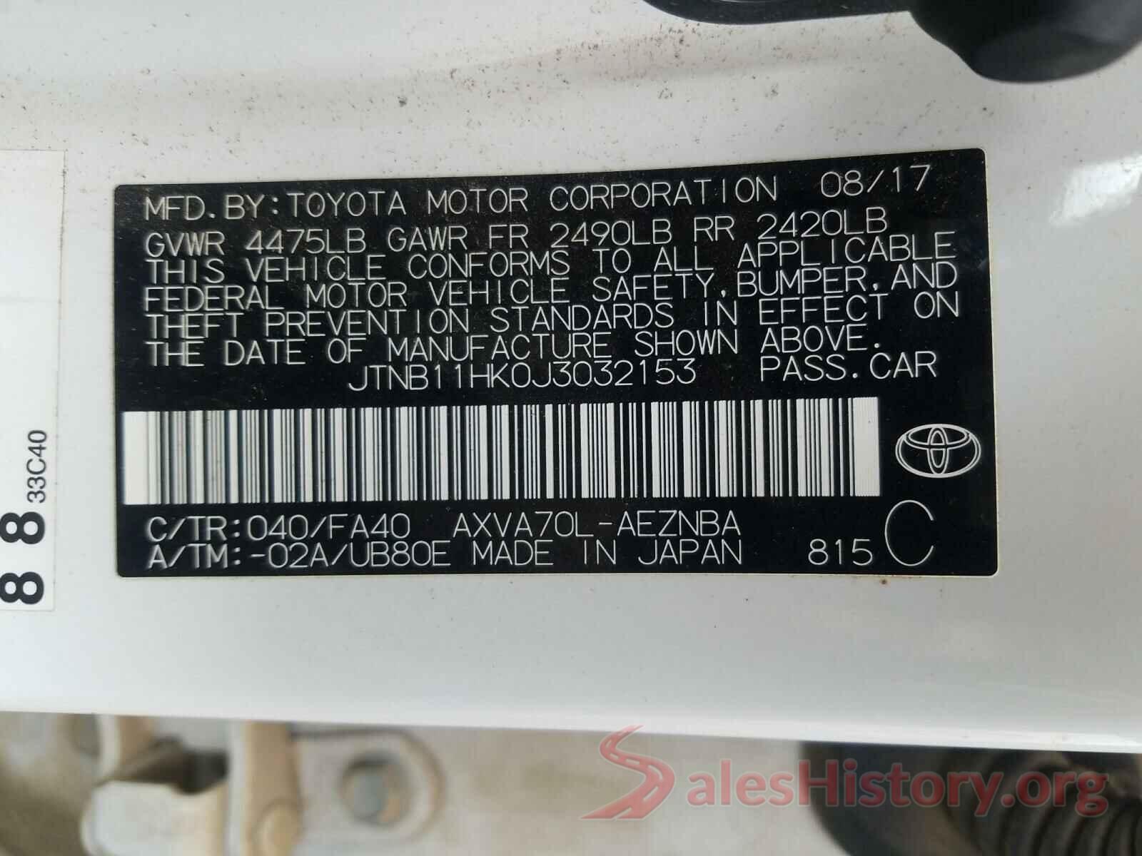 JTNB11HK0J3032153 2018 TOYOTA CAMRY