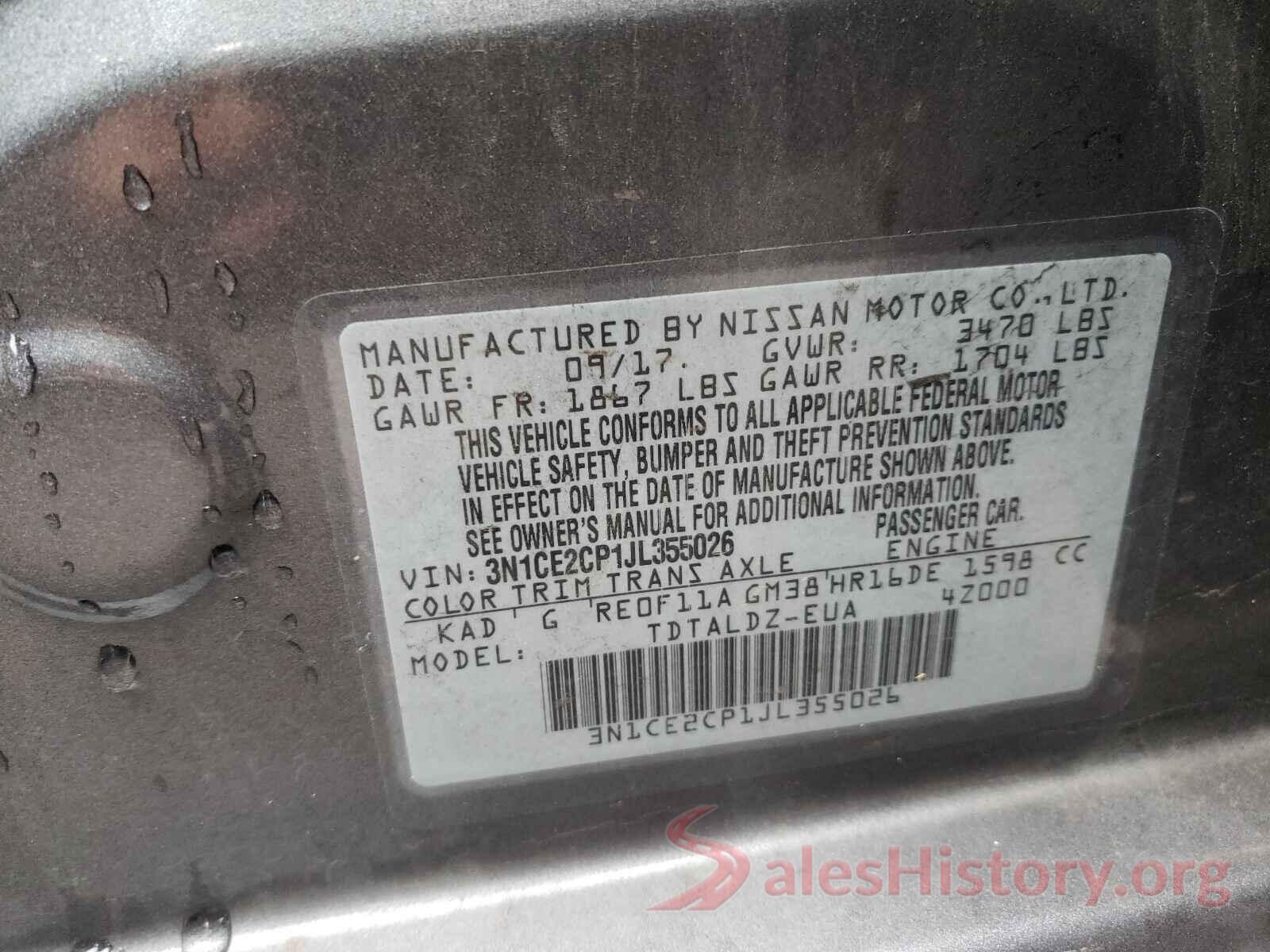 3N1CE2CP1JL355026 2018 NISSAN VERSA