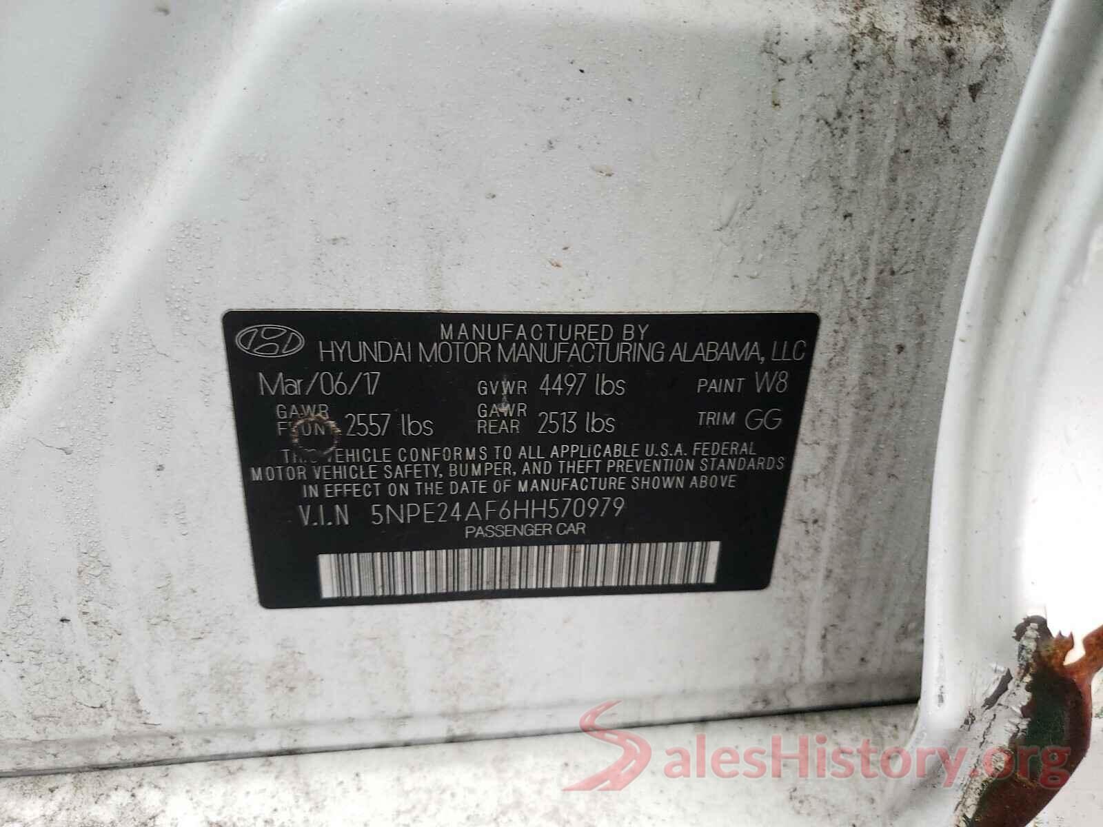 5NPE24AF6HH570979 2017 HYUNDAI SONATA