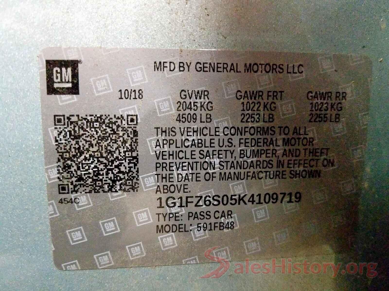 1G1FZ6S05K4109719 2019 CHEVROLET BOLT