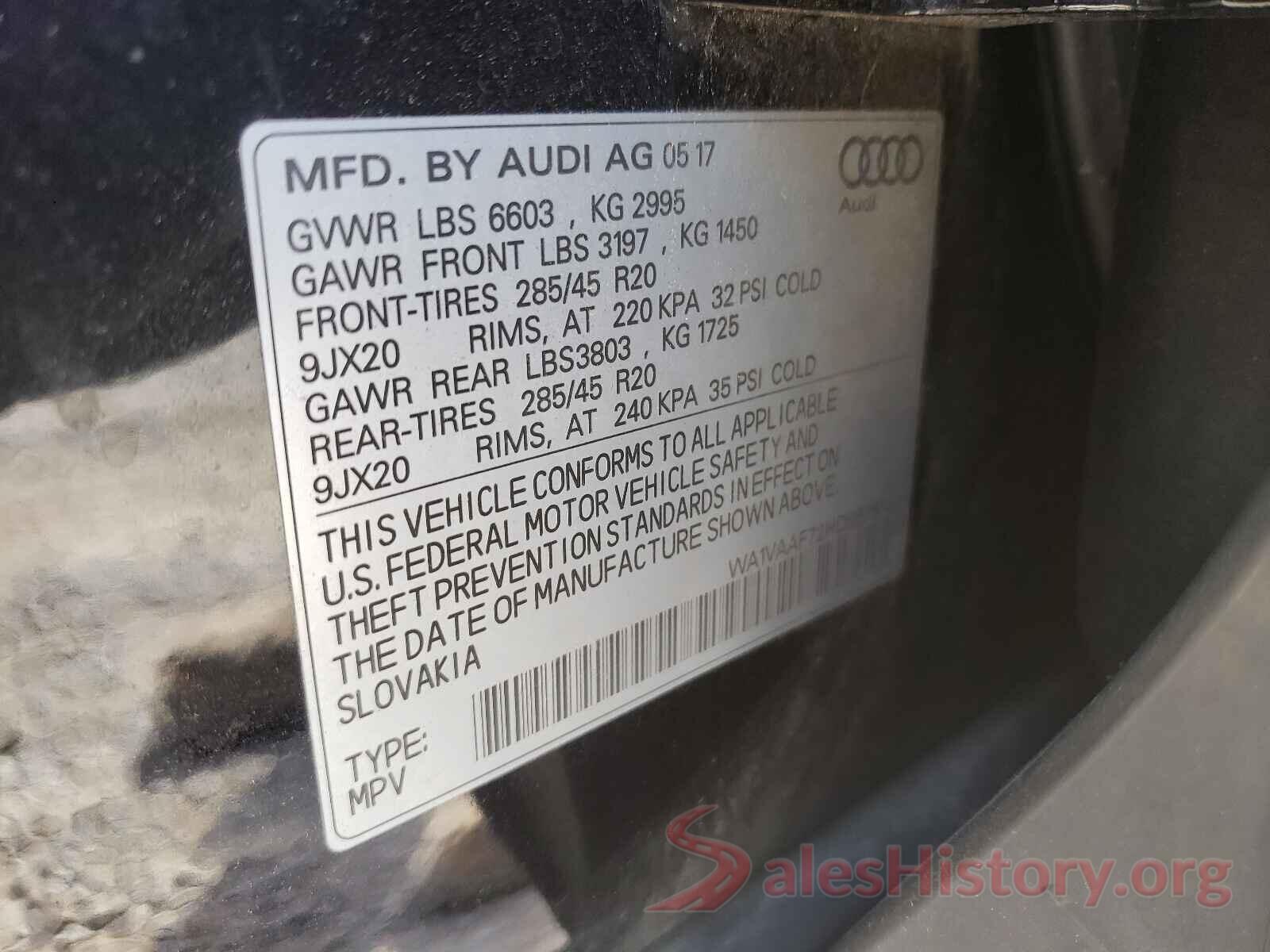 WA1VAAF72HD057814 2017 AUDI Q7