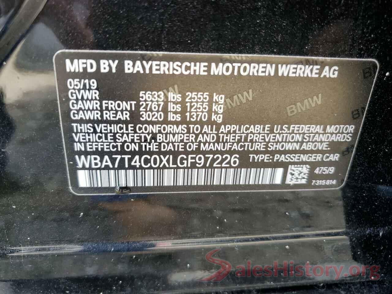 WBA7T4C0XLGF97226 2020 BMW 7 SERIES