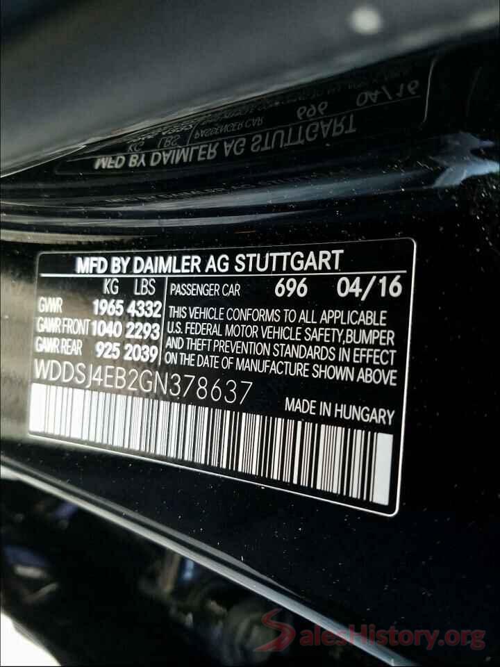 WDDSJ4EB2GN378637 2016 MERCEDES-BENZ C CLASS