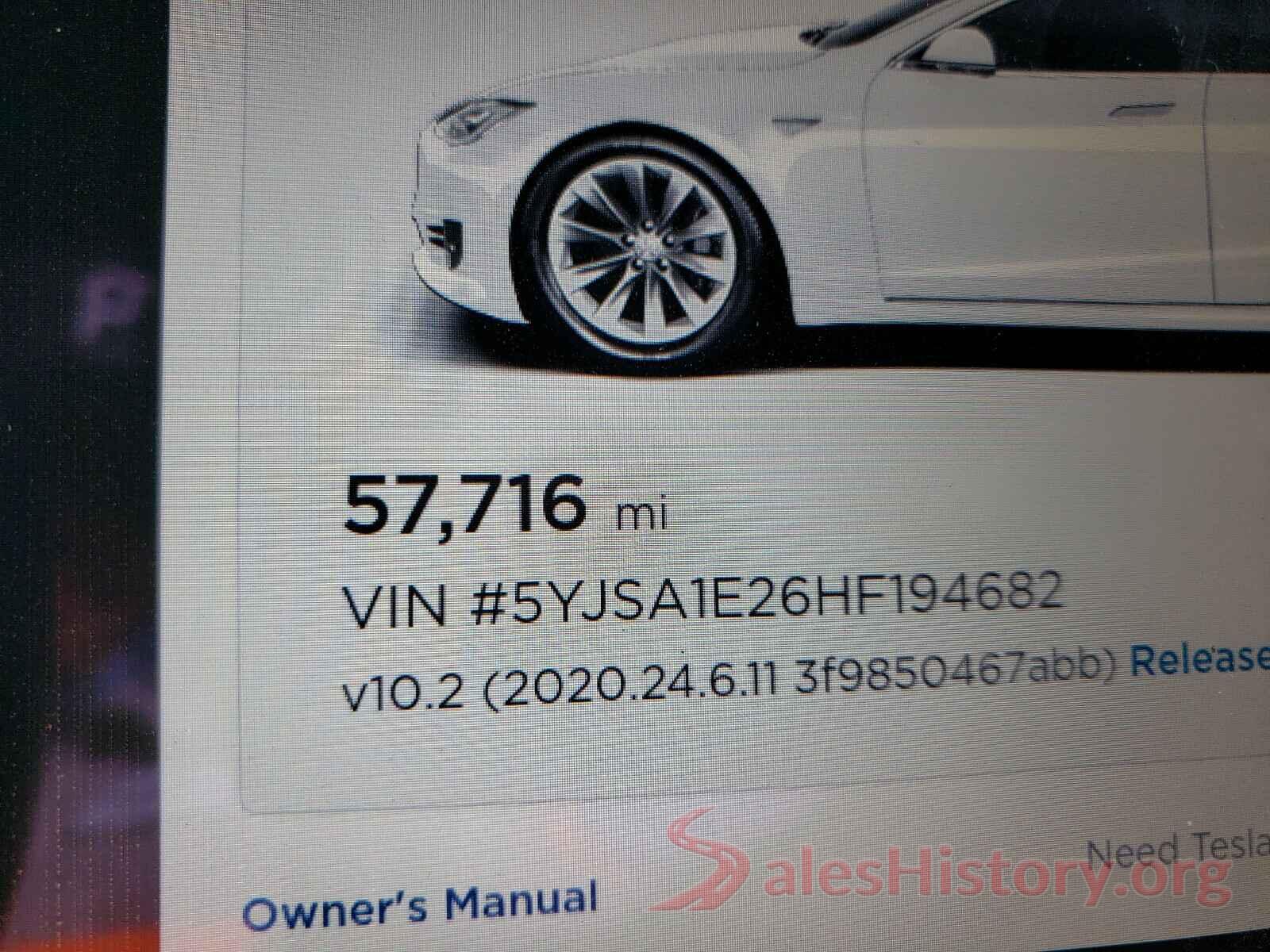 5YJSA1E26HF194682 2017 TESLA MODEL S