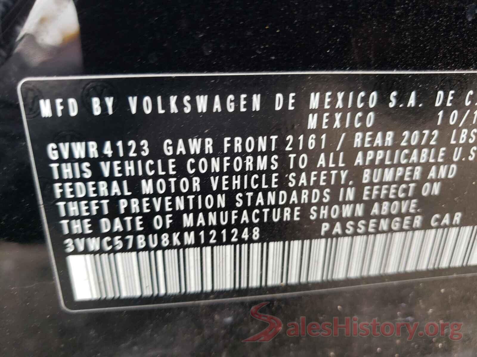 3VWC57BU8KM121248 2019 VOLKSWAGEN JETTA