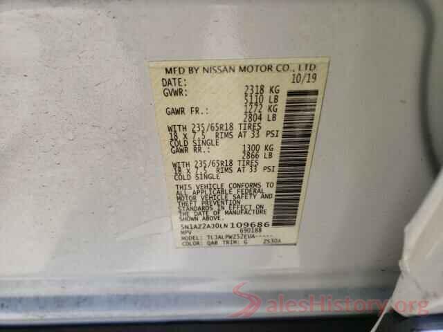 5N1AZ2AJ0LN109686 2020 NISSAN MURANO