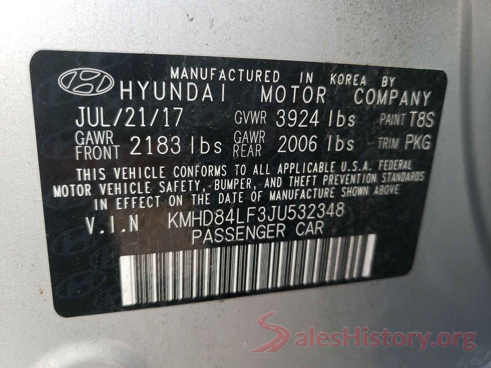 KMHD84LF3JU532348 2018 HYUNDAI ELANTRA