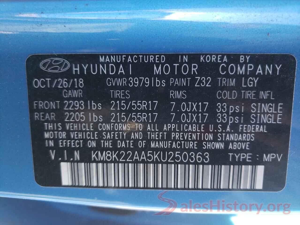 KM8K22AA5KU250363 2019 HYUNDAI KONA