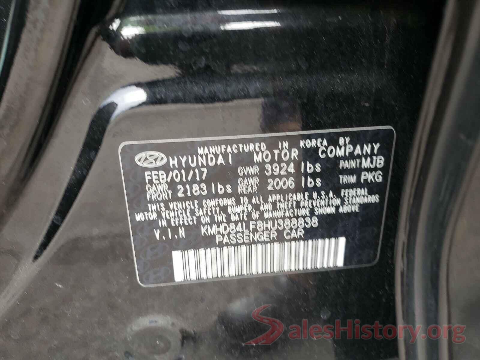 KMHD84LF8HU388838 2017 HYUNDAI ELANTRA