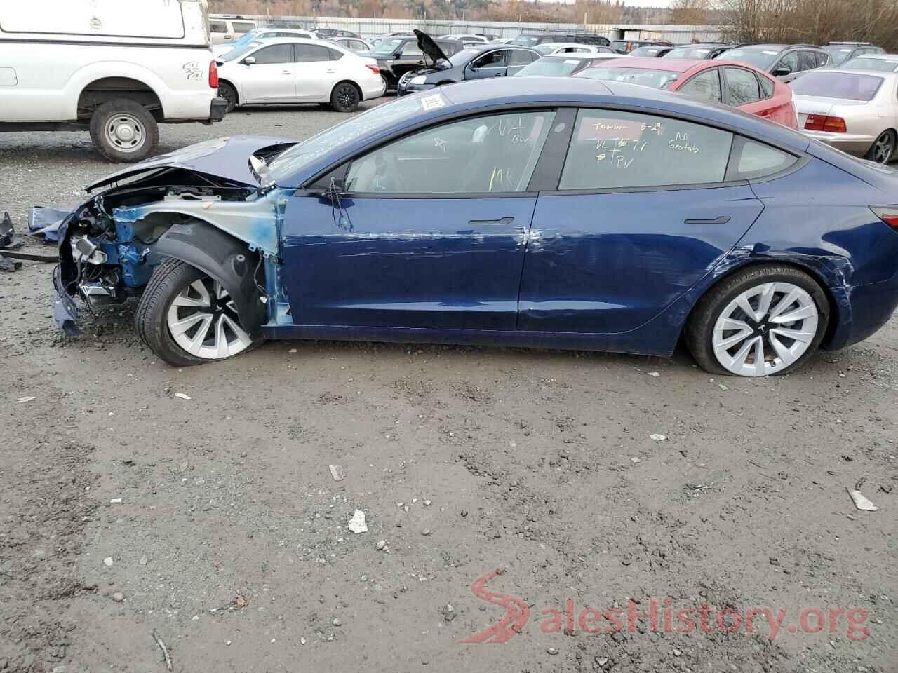 5YJ3E1EBXNF191093 2022 TESLA MODEL 3