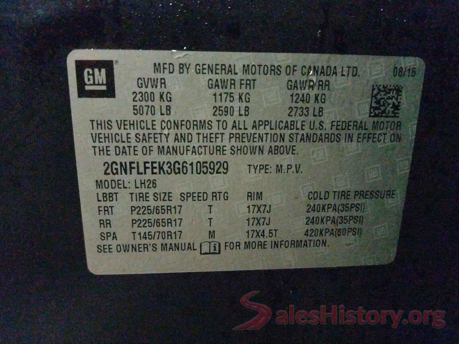 2GNFLFEK3G6105929 2016 CHEVROLET EQUINOX