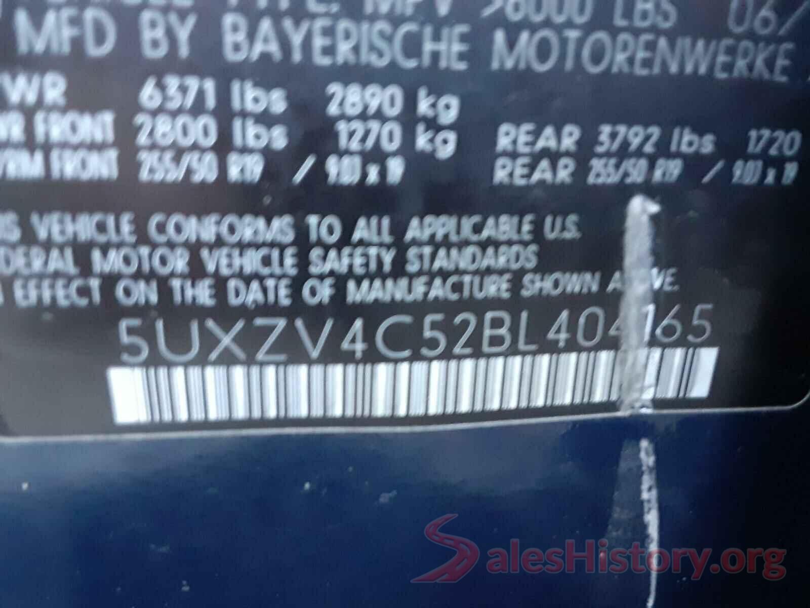 5UXZV4C52BL404165 2011 BMW X5